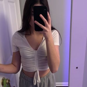 pacsun cropped white top